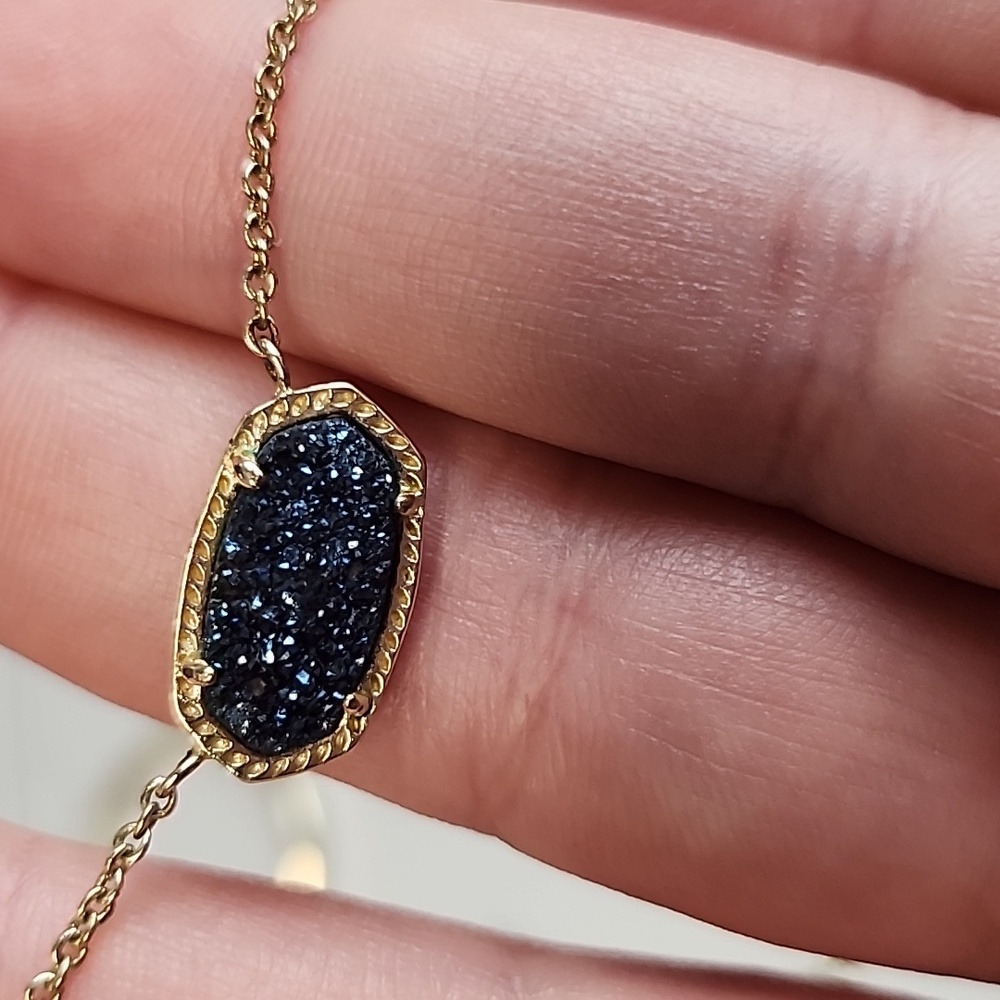 Elisa Navy Blue Drusy Pendant Kendra Scott necklace